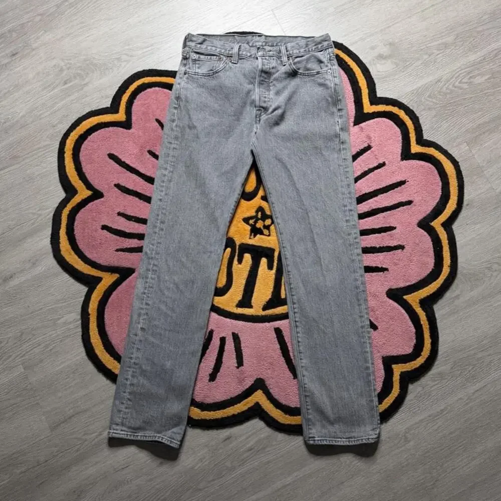Levi’s 501 Straight Leg Button Fly Denim Jeans Size 29x32 (30x30.5) Grey Men's